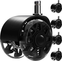 Ροδάκια για καρέκλα γραφείου 2,5" RUHHY, μαύρα, σετ 5 τεμ.