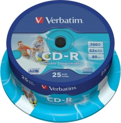 CD-R Verbatim 52x 700MB 25 τεμ. Εκτυπώσιμα
