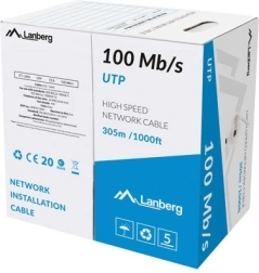 Καλώδιο LAN UTP 100Mb/s 305m σύρμα CCA γκρι