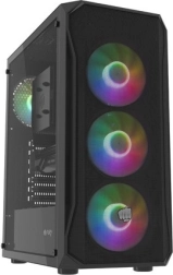 Θήκη υπολογιστή FURY Shobo SH4F RGB midi tower με σκληρυμένο γυαλί, μαύρη