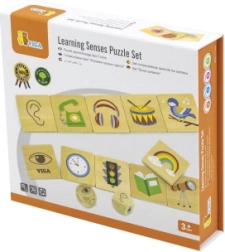 VIGA εκπαιδευτικό παιχνίδι ξύλινο παζλ για εκμάθηση των αισθήσεων