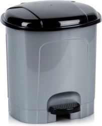 Πλαστικός κάδος απορριμμάτων με πεντάλ 5,5 l γκρι