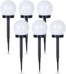 Ηλιακά LED φωτιστικά κήπου με πασαλάκι 33,5 cm, 6 τεμ.