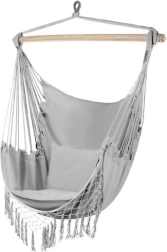 Κρεμαστή βραζιλιάνικη πολυθρόνα με μαξιλάρια Gardlov – Γκρι