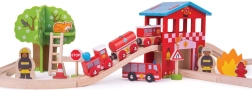 BIGJIGS RAIL ξύλινη σιδηροδρομική πίστα – πυροσβεστικός σταθμός