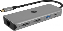 Σταθμός σύνδεσης USB‑C 9‑σε‑1 με 2× HDMI 4K/60 Hz, 3× USB, Power Delivery 100W, Gigabit LAN και αναγνώστη καρτών