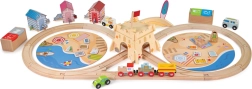Ξύλινη σιδηροδρομική διαδρομή BIGJIGS RAIL Καθαρισμός Ακτής, 70 τεμάχια
