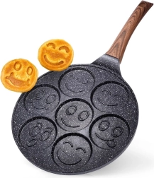 Γρανιτένιο τηγάνι για αυγά με 7 θήκες BLACK & WOOD 26 cm