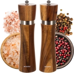 Ruhhy Ξύλινοι μύλοι αλατιού και πιπεριού – σετ 2 τεμαχίων