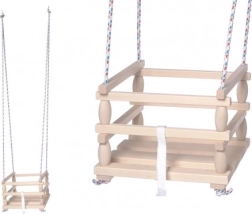 Παιδική ξύλινη κούνια με προστατευτικό ασφαλείας