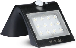 Ηλιακό επιτοίχιο LED φωτιστικό 1,5 W, μαύρο – V-TAC
