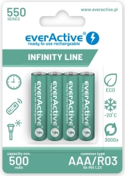 Επαναφορτιζόμενες μπαταρίες AAA R03 550 mAh – έτοιμες για χρήση Infinity Line (4 τεμ.)