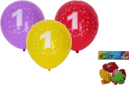 Φουσκωτά μπαλόνια 30 cm με τον αριθμό 1 – σετ 5 τεμ.