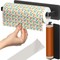 Κρεμάστρα για χάρτινες πετσέτες RUHHY, 25 cm, μεταλλικός μαύρος κρεμάστρας χωρίς τρύπημα