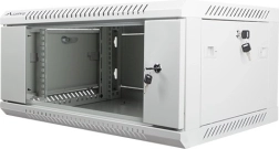 Επιτοίχιο 19" ντουλάπι εγκατάστασης 4U 600×450 mm με γυάλινη πόρτα – Γκρι