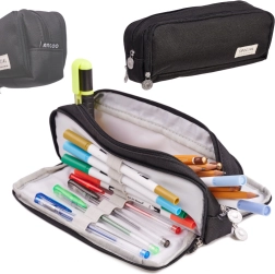 Σχολική τσάντα-κασετίνα 3 θαλάμων 3-σε-1 – μαύρο