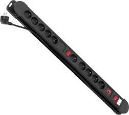 Πολύπριζο προστασίας υπέρτασης MACLEAN ENERGY 10 πριζών, 2 διακόπτες, 1,5 m