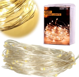 Διακοσμητικά LED φωτάκια σύρματος ζεστό λευκό – 5 m, 50 LED