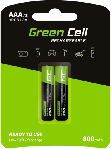 Επαναφορτιζόμενες μπαταρίες Green Cell AAA HR03 800 mAh 2 τεμ.