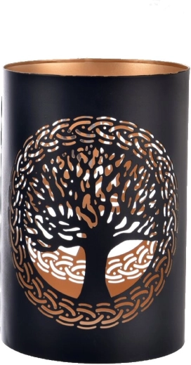 Κηροπήγιο TREE από μέταλλο μαύρο-χρυσό 22 cm