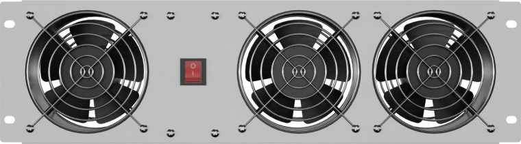 Κάθετο πάνελ εξαερισμού 19" 3U για rack, τρεις ανεμιστήρες, 230 V, γκρι