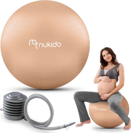 Μπάλα εγκυμοσύνης και γυμναστικής 65 cm μπεζ NUKIDO