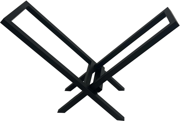 Βάση για καυσόξυλα, μαύρη, 57 × 25,5 × 40 cm