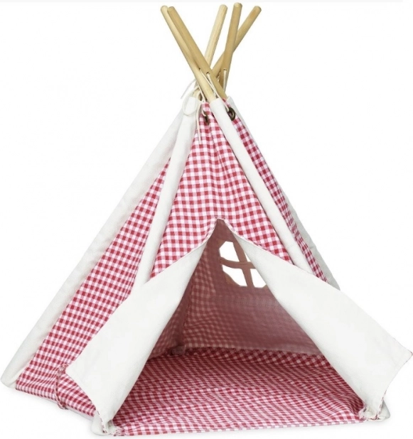 Μίνι τέντα τύπου teepee για κούκλες – καρό