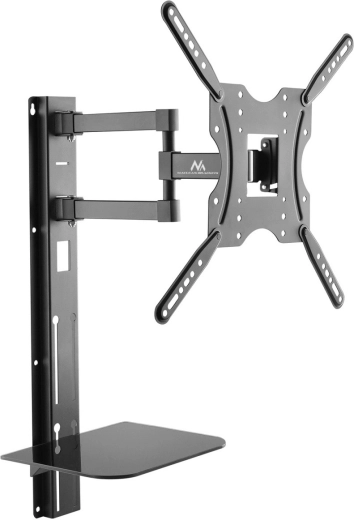 Επιτοίχια βάση TV 32–55" με ράφι, VESA 400×400, 30 kg – MACLEAN