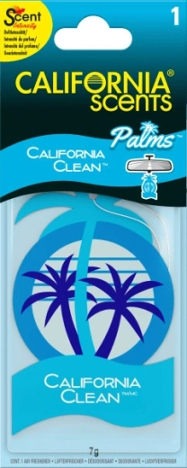 Κρεμαστό χάρτινο αποσμητικό αυτοκινήτου California Scents Palm California Clean