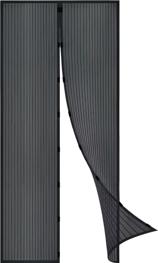 Μαγνητική σίτα πόρτας κατά των εντόμων 212 × 100 cm, μαύρη