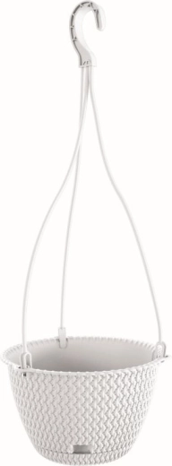 Κρεμαστή γλάστρα Splofy Round W λευκή 23 cm