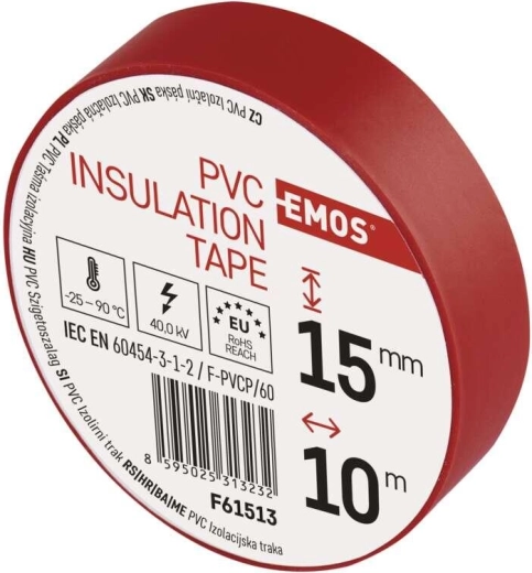 Μονωτική ταινία PVC 15 mm × 10 m κόκκινη