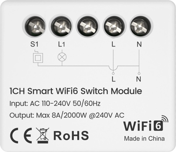 Έξυπνη μονάδα διακόπτη Avatto Wi‑Fi 6 με μέτρηση κατανάλωσης