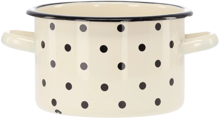 Εμαγιέ κατσαρόλα 2 l, 16 cm, λευκή με πουά