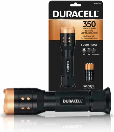 Αλουμινένιος φακός εστίασης Duracell 350 lm, 3× AAA