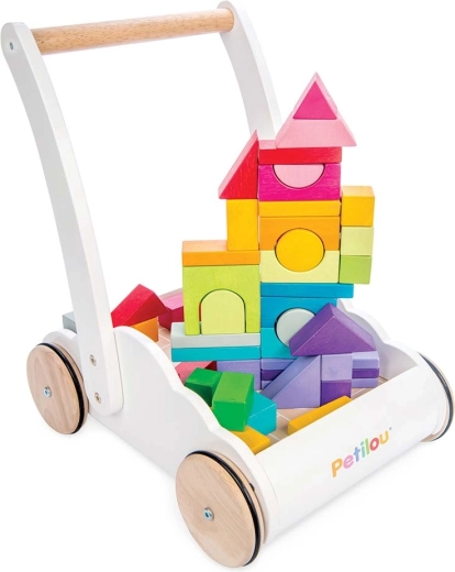 Le Toy Van ξύλινη περπατούρα Rainbow cloud με κύβους