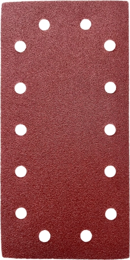 Λειαντικό φύλλο 115 × 230 mm, κόκκος 180, 14 οπές, με ξηρό Velcro (5 τεμ.)