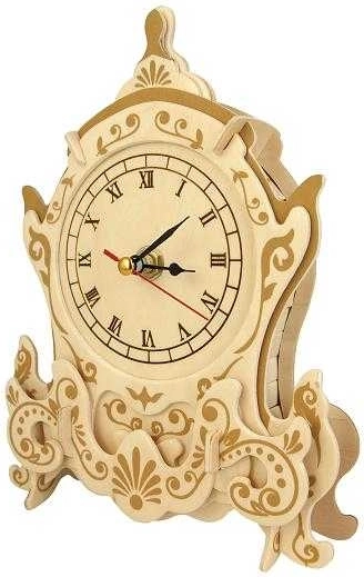 Woodcraft ξύλινο 3D παζλ ρολόι σκαθάρι