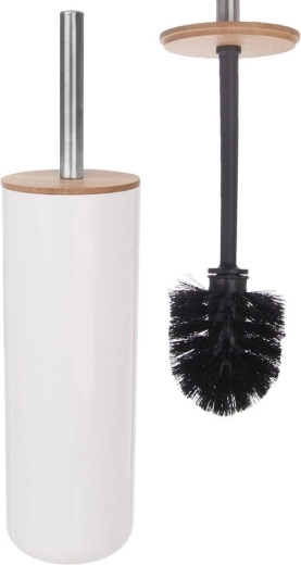Βούρτσα WC από μπαμπού με βάση WHITNEY, λευκή, 37 cm