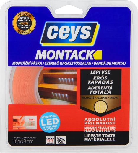 Διπλής όψης ταινία στερέωσης 8 mm × 10 m MONTACK CEYS