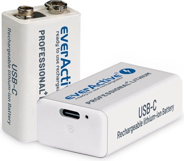 Επαναφορτιζόμενη μπαταρία EverActive 9V 550mAh USB-C