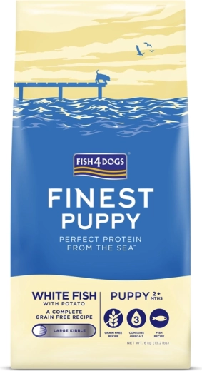 Fish4Dogs Finest κροκέτες για κουτάβια μεγαλόσωμων φυλών με λευκό ψάρι και πατάτες 1,5 kg