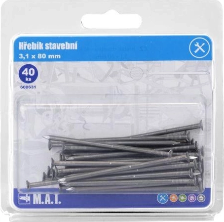 Δομικά καρφιά 80 × 3,1 mm, 40 τεμ.