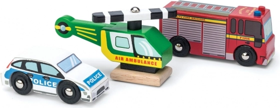Le Toy Van σετ ξύλινων οχημάτων διάσωσης