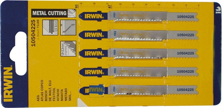Σετ λεπίδων σέγας HSS T118B για μέταλλο IRWIN, 92 mm (5 τεμ.)