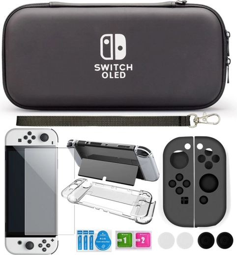 Προστατευτική θήκη και σετ αξεσουάρ για Nintendo Switch OLED - 1 τεμάχιο