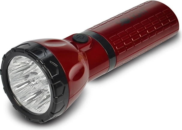 Solight επαναφορτιζόμενος φακός LED 9× LED κόκκινος-μαύρος plug-in - 1 τεμάχιο