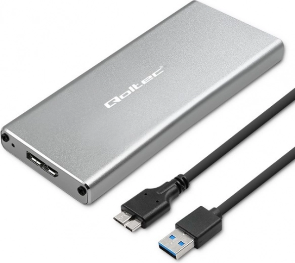 Αλουμινένια θήκη για M.2 SSD SATA NGFF με USB 3.0, 5 Gb/s, 2 TB, ασημί