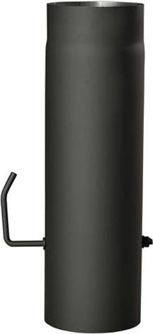 Καπναγωγός σωλήνας με κλαπέτο 150 mm, μήκος 500 mm, μαύρος